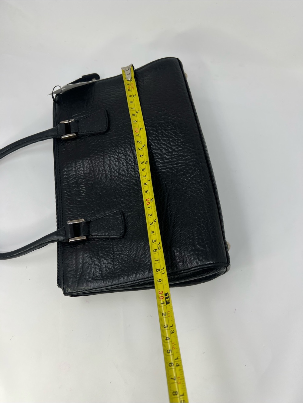 Goldpfeil W-Zip Black Leather Handbag - Picture 11 of 12